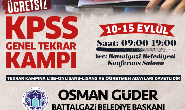 Battalgazi Belediyesi’nin Kpss Tekrar Dersleri 10 Eylül’de Başlıyor